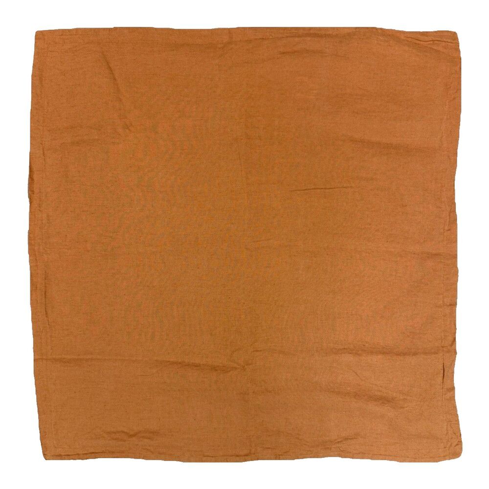 CB2 Cooper 100% Linen Euro Sham Pillow Cover Rust Brown 26x26 Made Portugal